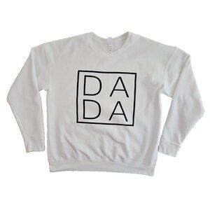 Tultex 340 Sweatshirt Men's Size Large White D A  D A Graphic Y2K Relaxed Fit